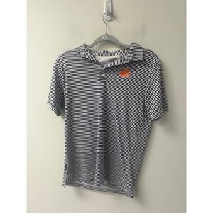 Garbinc Boys Clemson Navy and White Stripe Polo Shirt Sz XL (12)